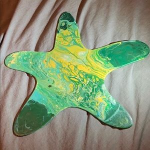 Starfish Acrylic Pour Painting